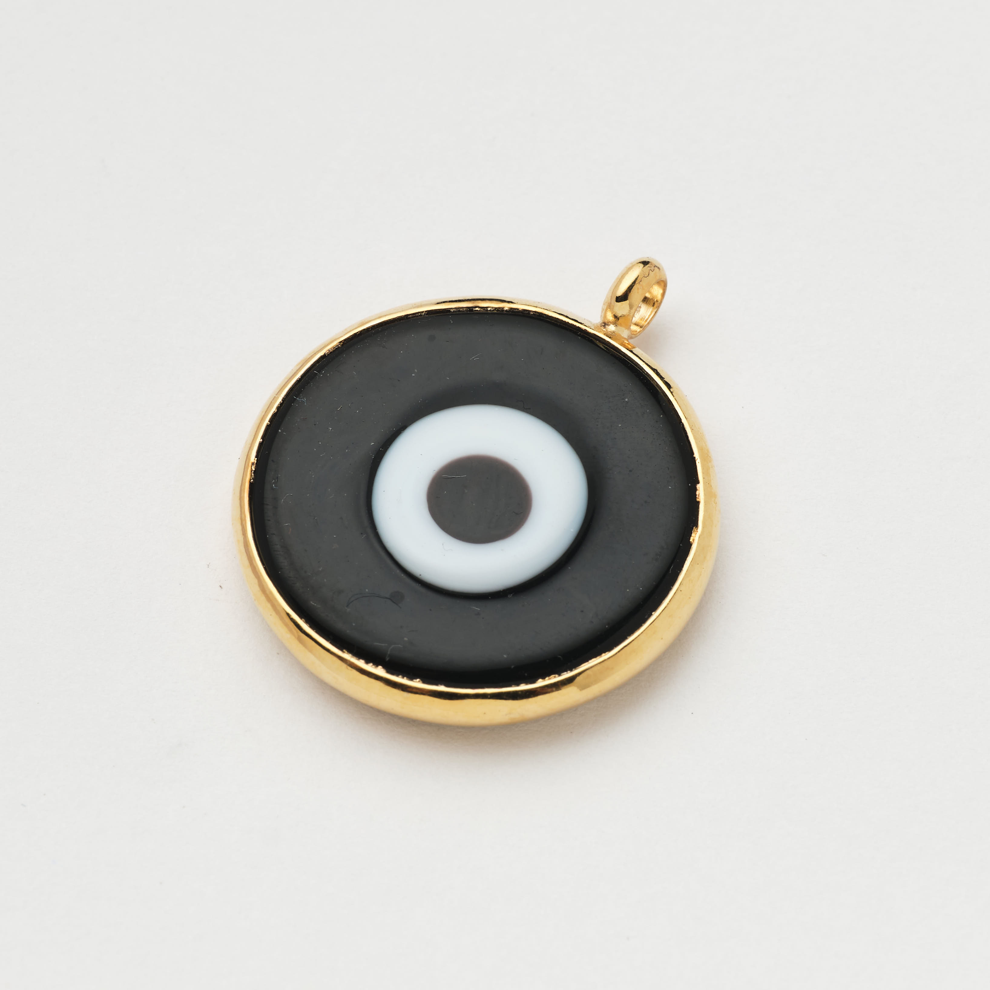 14063 Black Eye Round Bizel Pendant